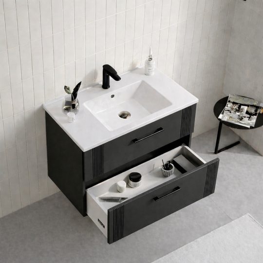 Orka Bari 65 cm Mat Antrasit Banyo Dolabı Alt Modül ve Lavabo, 5006563 - 4