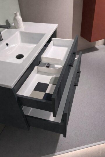 Orka Bari 65 cm Mat Antrasit Banyo Dolabı Alt Modül ve Lavabo, 5006563 - 6