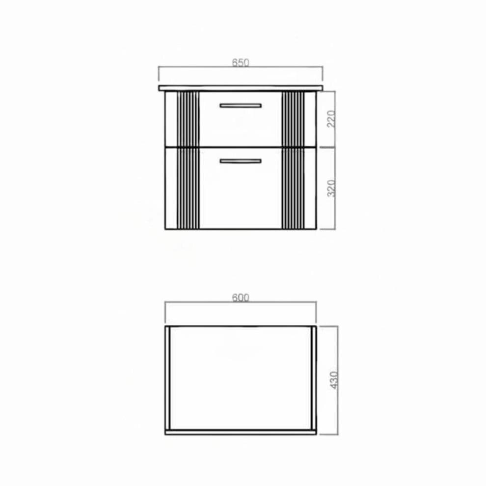 Orka Bari 65 cm Mat Antrasit Banyo Dolabı Alt Modül ve Lavabo, 5006563 - 7