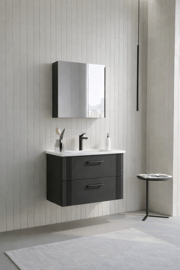 Orka Bari 65 cm Mat Antrasit Banyo Dolabı Takımı (Dolaplı Ayna), 5006587 - 3