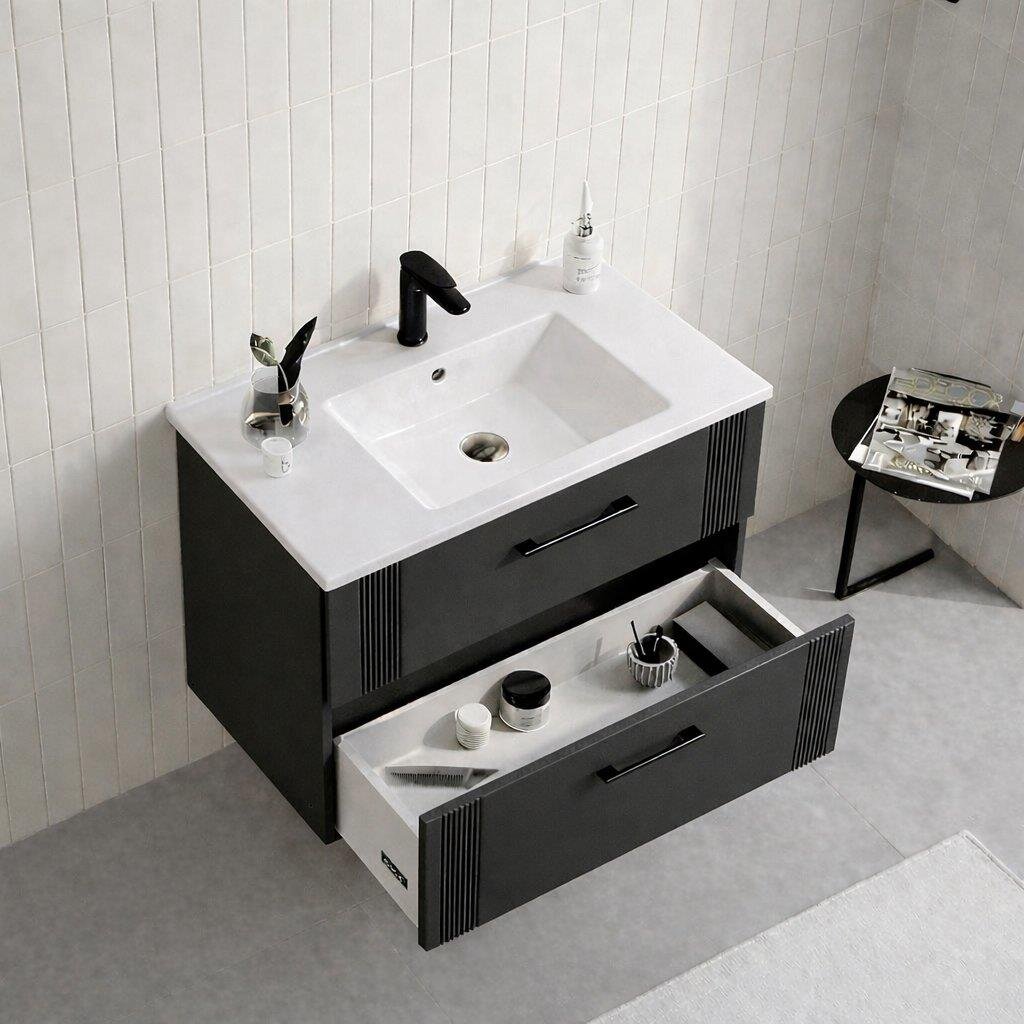 Orka Bari 65 cm Mat Antrasit Banyo Dolabı Takımı (Dolaplı Ayna), 5006587 - 4