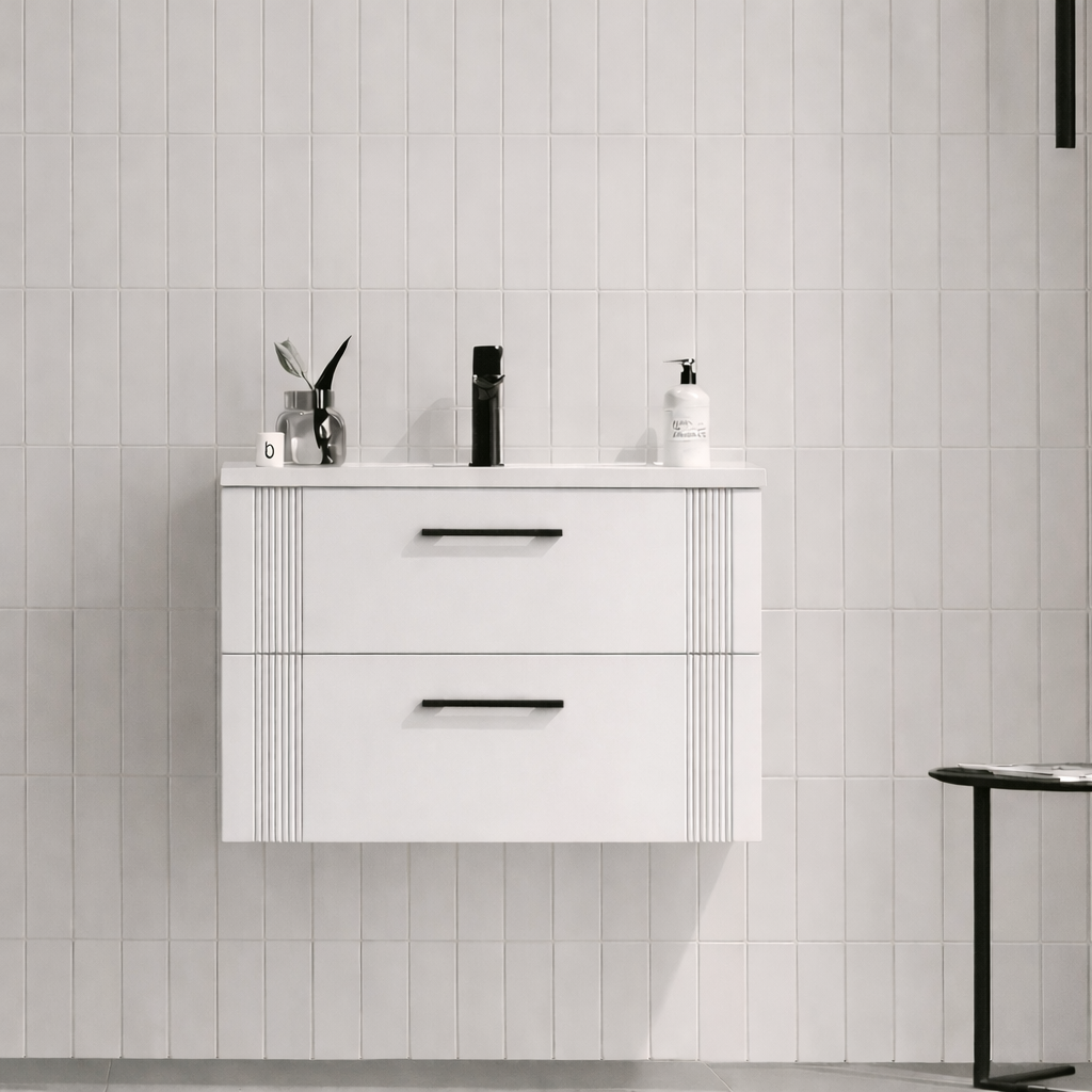 Orka Bari 65 cm Mat Beyaz Banyo Dolabı Alt Modül ve Lavabo, 5006560 - 1