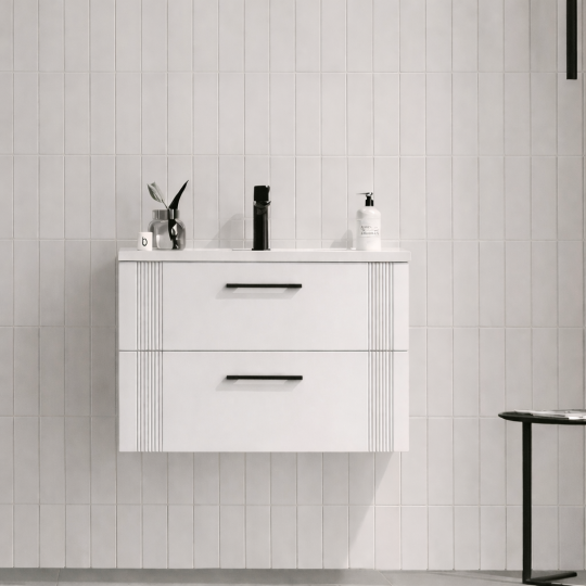Orka Bari 65 cm Mat Beyaz Banyo Dolabı Alt Modül ve Lavabo, 5006560 - 2