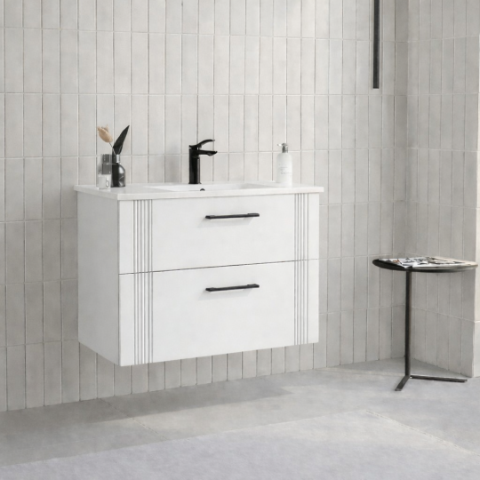 Orka Bari 65 cm Mat Beyaz Banyo Dolabı Alt Modül ve Lavabo, 5006560 - 4