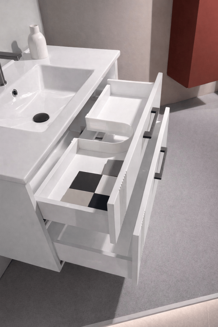 Orka Bari 65 cm Mat Beyaz Banyo Dolabı Alt Modül ve Lavabo, 5006560 - 6