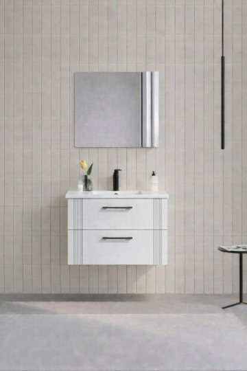 Orka Bari 65 cm Mat Beyaz Banyo Dolabı Takımı (Dolaplı Ayna), 5006584 - 2