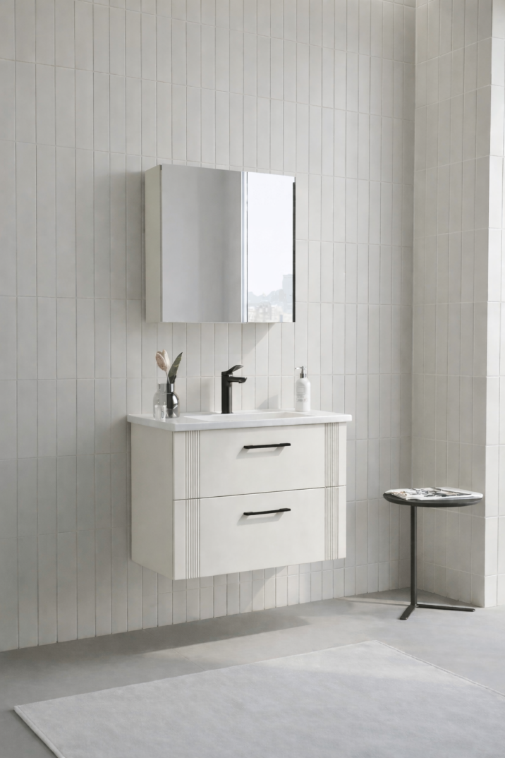 Orka Bari 65 cm Mat Kaşmir Banyo Dolabı Takımı (Dolaplı Ayna) , 5008230 - 5