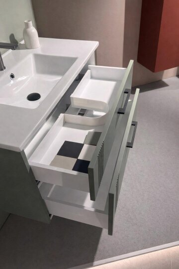 Orka Bari 65 cm Mat Soft Yeşil Banyo Dolabı Alt Modül ve Lavabo, 5006561 - 6
