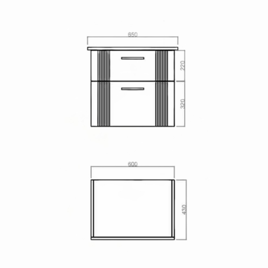 Orka Bari 65 cm Mat Soft Yeşil Banyo Dolabı Alt Modül ve Lavabo, 5006561 - 7