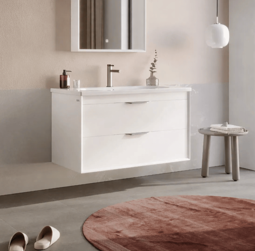 Orka Clay 100 cm Beyaz Banyo Dolabı Alt Modül ve Lavabo (Çift Çekmeceli), 5004385 - 3