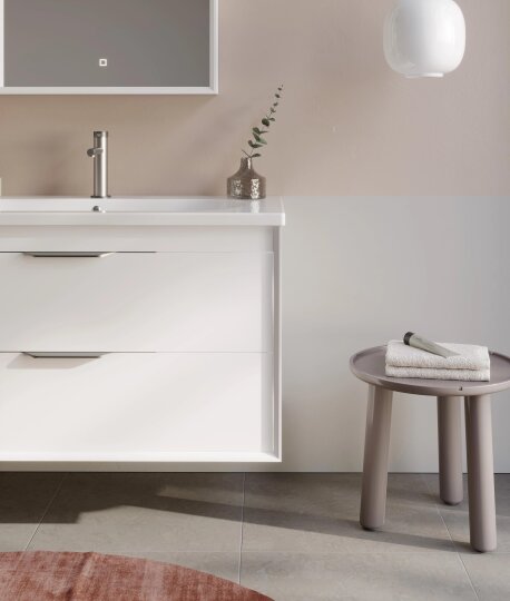Orka Clay 100 cm Beyaz Banyo Dolabı Alt Modül ve Lavabo (Çift Çekmeceli), 5004385 - 5