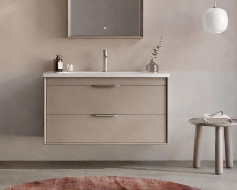 Orka Clay 100 cm Sahra Banyo Dolabı Alt Modül ve Lavabo (Çift Çekmeceli), 5004387 - 2