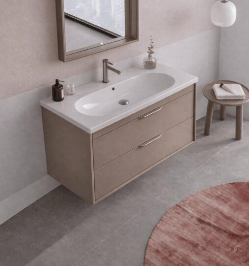 Orka Clay 100 cm Sahra Banyo Dolabı Alt Modül ve Lavabo (Çift Çekmeceli), 5004387 - 4