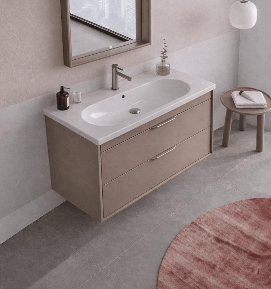 Orka Clay 100 cm Sahra Banyo Dolabı Alt Modül ve Lavabo (Çift Çekmeceli), 5004387 - 4