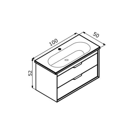 Orka Clay 100 cm Sahra Banyo Dolabı Alt Modül ve Lavabo (Çift Çekmeceli), 5004387 - 6