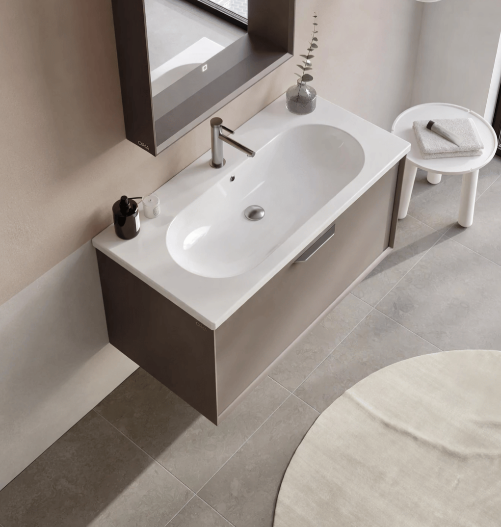 Orka Clay 100 cm Toprak Banyo Dolabı Alt Modül ve Lavabo, 5002189 - 4