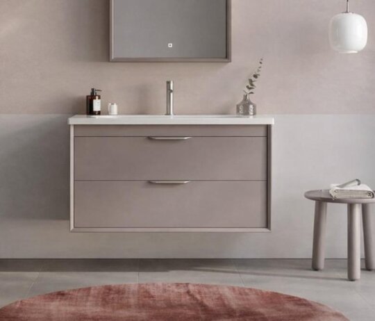 Orka Clay 100 cm Toprak Banyo Dolabı Alt Modül ve Lavabo (Çift Çekmeceli), 5004199 