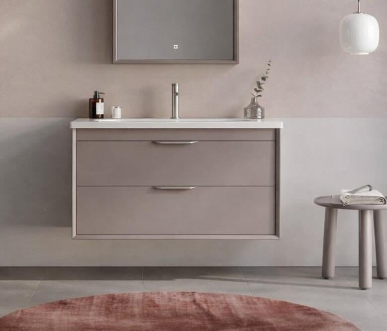 Orka Clay 100 cm Toprak Banyo Dolabı Alt Modül ve Lavabo (Çift Çekmeceli), 5004199 - 2