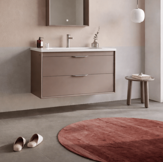 Orka Clay 100 cm Toprak Banyo Dolabı Alt Modül ve Lavabo (Çift Çekmeceli), 5004199 - 3