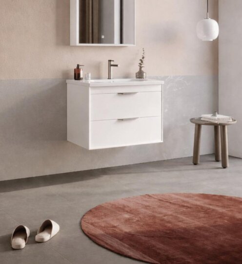 Orka Clay 65 cm Beyaz Banyo Dolabı Alt Modül ve Lavabo (Çift Çekmeceli), 5004379 - 3