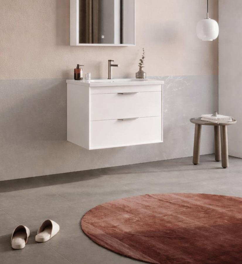 Orka Clay 65 cm Beyaz Banyo Dolabı Alt Modül ve Lavabo (Çift Çekmeceli), 5004379 - 3