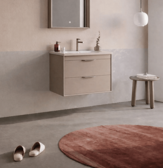 Orka Clay 65 cm Sahra Banyo Dolabı Alt Modül ve Lavabo (Çift Çekmeceli), 5004381 - 3