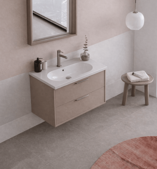 Orka Clay 65 cm Sahra Banyo Dolabı Alt Modül ve Lavabo (Çift Çekmeceli), 5004381 - 4
