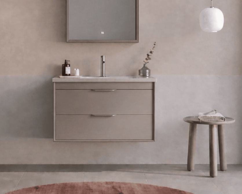 Orka Clay 65 cm Toprak Banyo Dolabı Alt Modül ve Lavabo (Çift Çekmeceli), 5004380 - 1