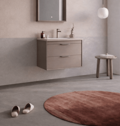 Orka Clay 65 cm Toprak Banyo Dolabı Alt Modül ve Lavabo (Çift Çekmeceli), 5004380 - 3