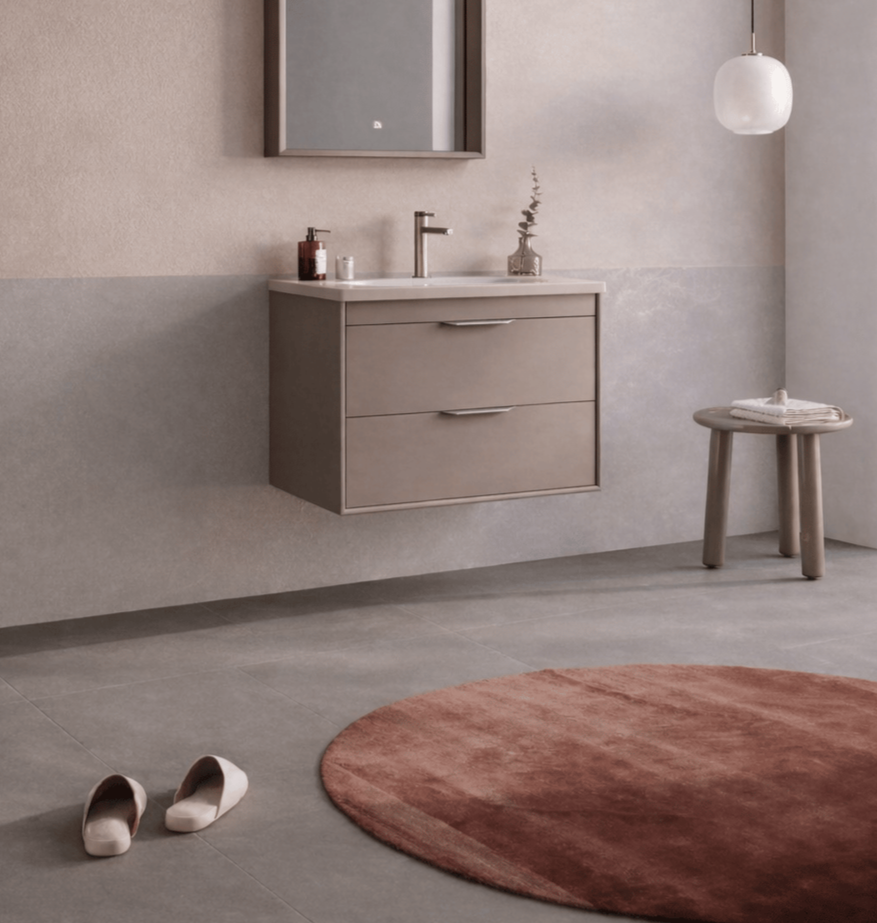 Orka Clay 65 cm Toprak Banyo Dolabı Alt Modül ve Lavabo (Çift Çekmeceli), 5004380 - 3