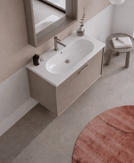 Orka Clay 80 cm Sahra Banyo Dolabı Alt Modül ve Lavabo (Çift Çekmeceli), 5004384 - 4