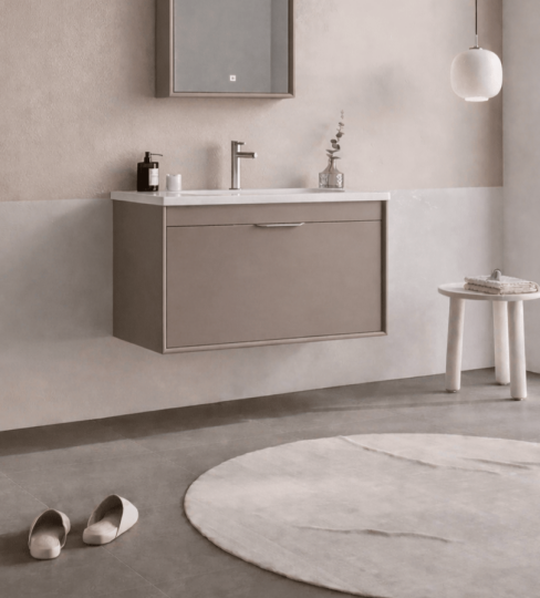 Orka Clay 80 cm Toprak Banyo Dolabı Alt Modül ve Lavabo, 5002192 - 3