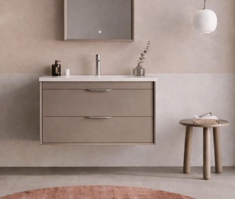 Orka Clay 80 cm Toprak Banyo Dolabı Alt Modül ve Lavabo (Çift Çekmeceli), 5004238 - 2