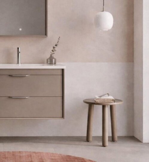 Orka Clay 80 cm Toprak Banyo Dolabı Alt Modül ve Lavabo (Çift Çekmeceli), 5004238 - 4