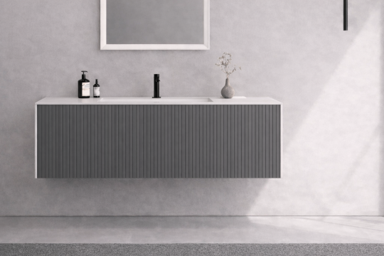 Orka Cube 100 cm Mat Antrasit Banyo Dolabı Alt Modül ve Lavabo , 3009383 - 2