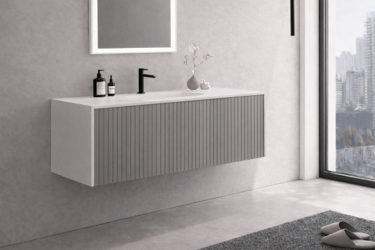 Orka Cube 100 cm Mat Vizon Banyo Dolabı Alt Modül ve Lavabo , 3009388 - 4