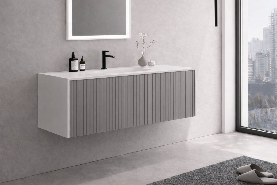 Orka Cube 100 cm Mat Vizon Banyo Dolabı Alt Modül ve Lavabo , 3009388 - 4