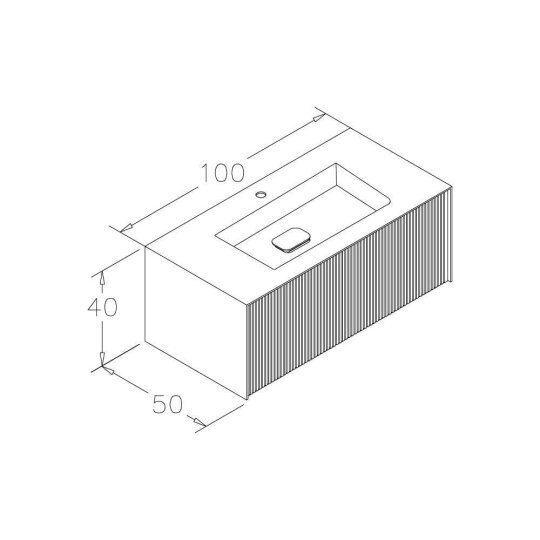 Orka Cube 100 cm Mat Vizon Banyo Dolabı Alt Modül ve Lavabo , 3009388 - 5