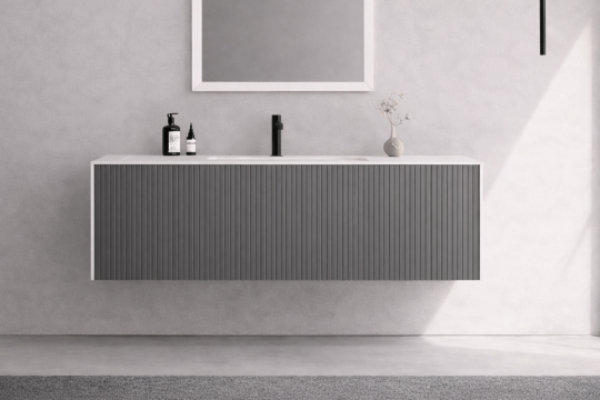 Orka Cube 120 cm Mat Gri Banyo Dolabı Alt Modül ve Lavabo, 3000380 - 2