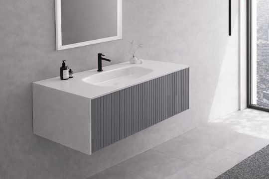 Orka Cube 120 cm Mat Gri Banyo Dolabı Alt Modül ve Lavabo, 3000380 - 3