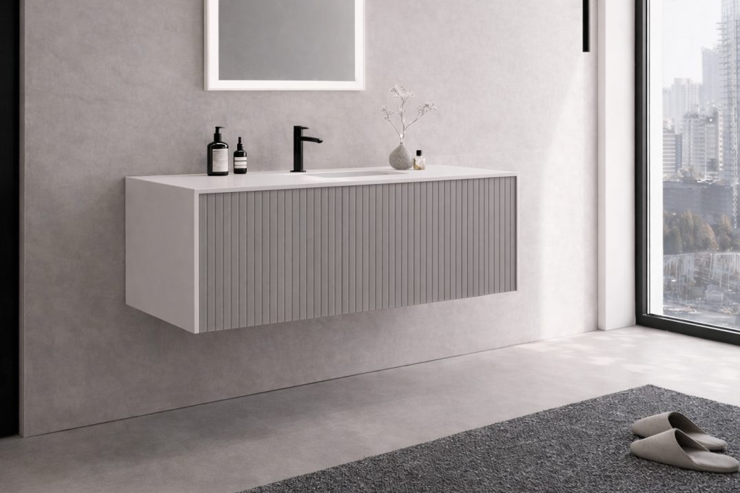Orka Cube 120 cm Mat Vizon Banyo Dolabı Alt Modül ve Lavabo, 3000383 - 4