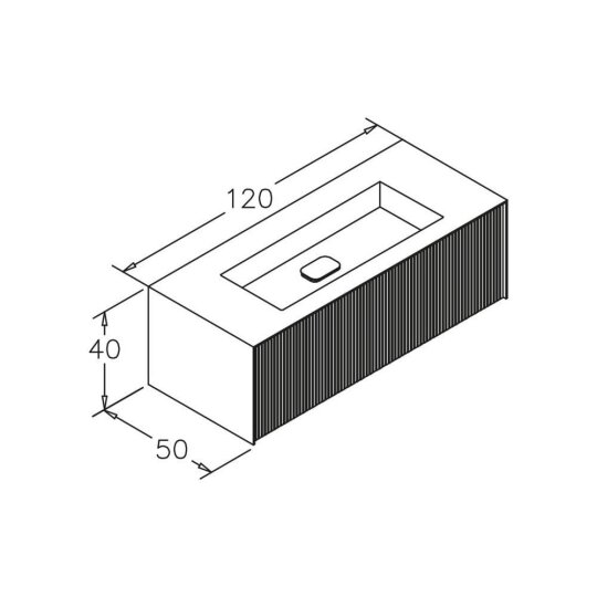 Orka Cube 120 cm Mat Vizon Banyo Dolabı Alt Modül ve Lavabo, 3000383 - 5