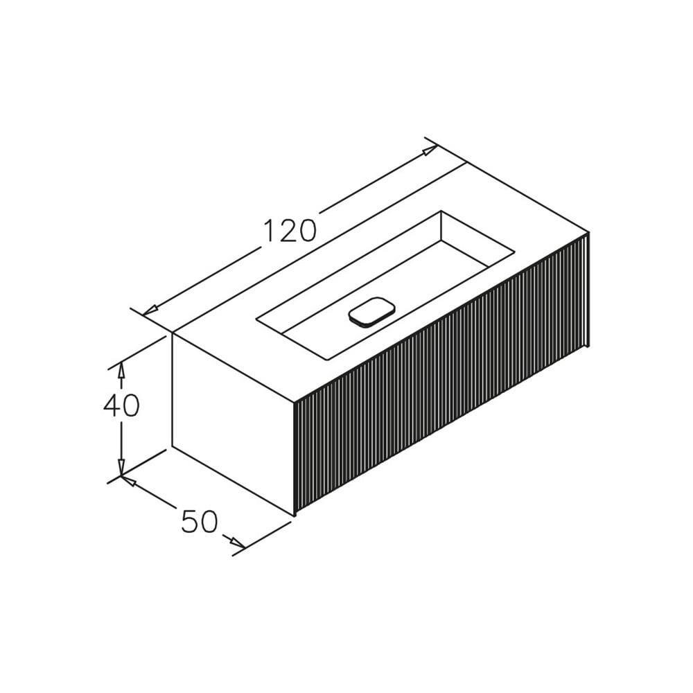 Orka Cube 120 cm Mat Vizon Banyo Dolabı Alt Modül ve Lavabo, 3000383 - 5