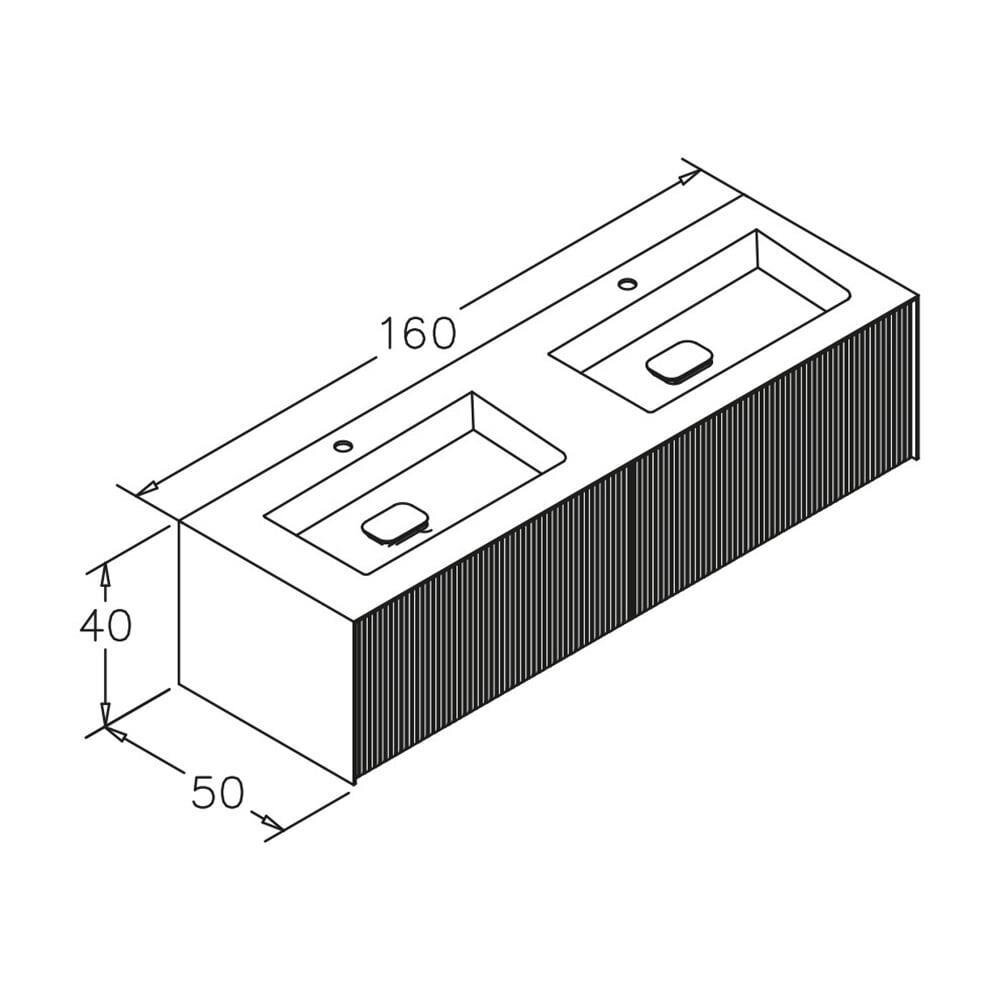 Orka Cube 160 cm Mat Lacivert Banyo Dolabı Alt Modül ve Lavabo, 3000384 - 5