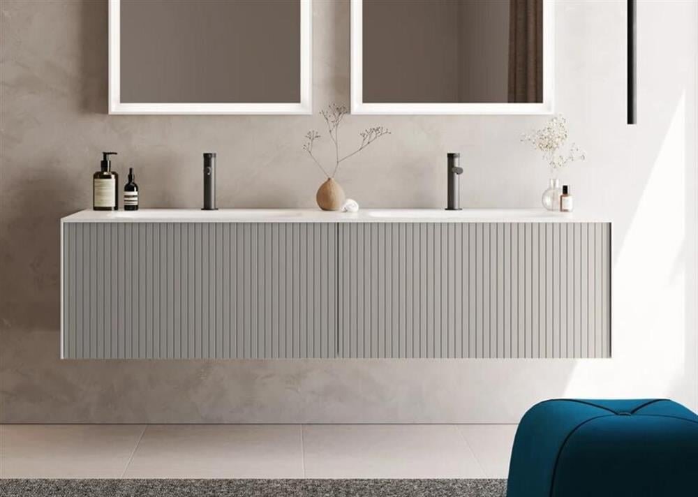 Orka Cube 160 cm Mat Vizon Banyo Dolabı Alt Modül ve Lavabo, 3000388 - 2