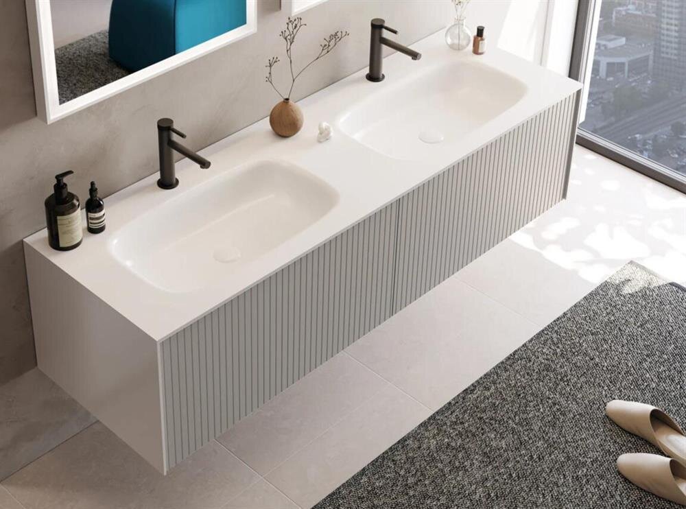 Orka Cube 160 cm Mat Vizon Banyo Dolabı Alt Modül ve Lavabo, 3000388 - 3