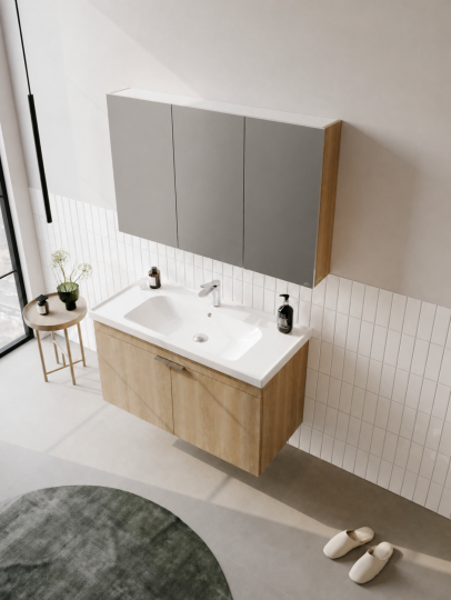 Orka Desna 100 cm, Budva, Banyo Dolabı Takımı, (Dolaplı Ayna), 5008729 - 4