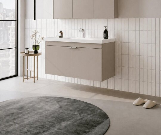 Orka Desna 100 cm, Çöl Beji, Banyo Dolabı Alt Modül Ve Lavabo, 5008747 - 3