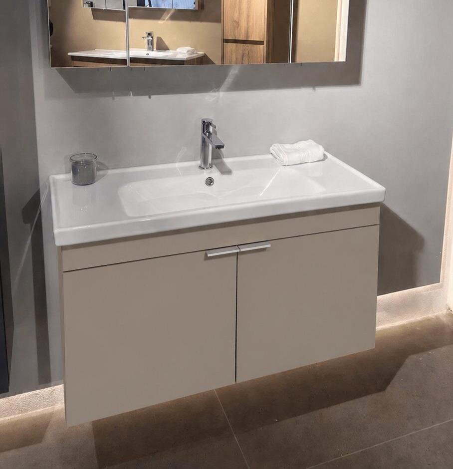 Orka Desna 100 cm, Çöl Beji, Banyo Dolabı Alt Modül Ve Lavabo, 5008747 - 6