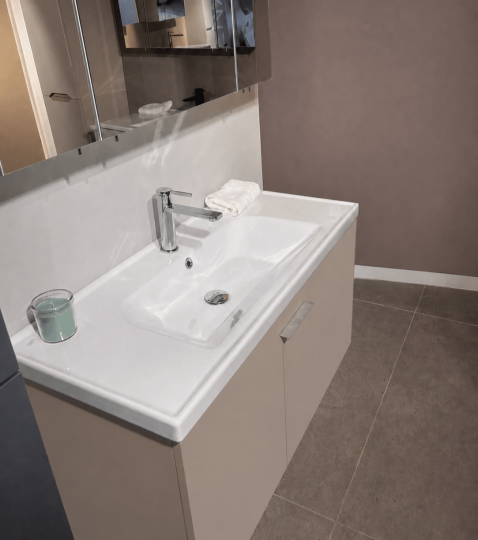 Orka Desna 100 cm, Çöl Beji, Banyo Dolabı Alt Modül Ve Lavabo, 5008747 - 7